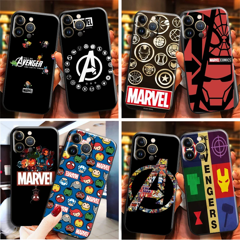 

Marvel Avengers Logo Phone Case For Apple iPhone 13 12 11 Pro Max 13 12 Mini X XR XS Max 5 5s 6 6S 7 8 Plus SE2020 Back Carcasa