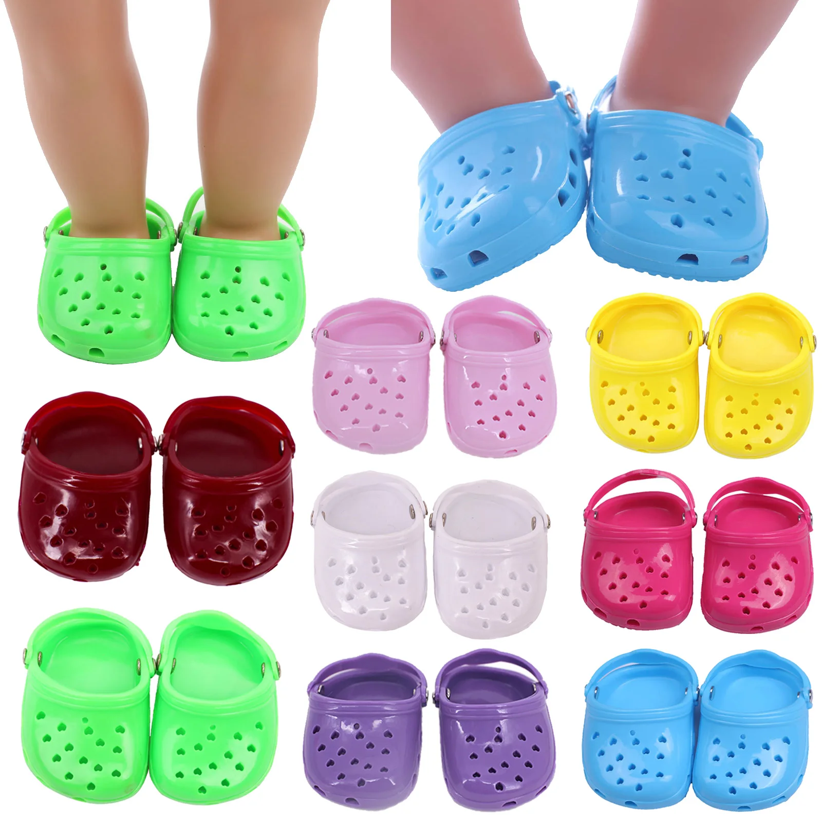 8 colores Garden Clogs Doll Crocs Shoes For Born Baby 43 CM 18 Inch American Doll Our Generation Girl Toy Nenuco 42CM Nancy Doll