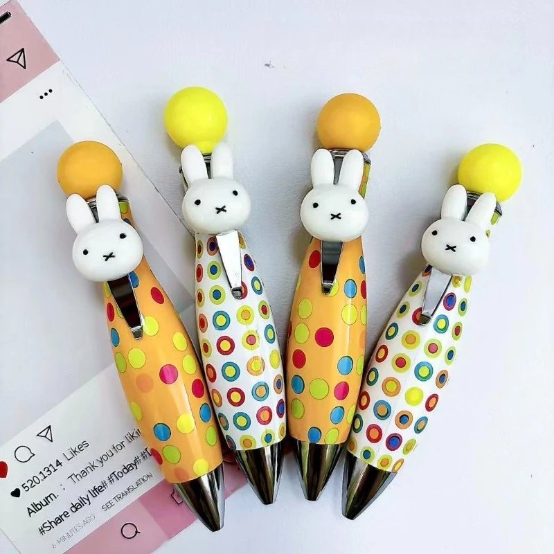 Фото Аниме-ручка Miffy: шариковая, гелевая, с кнопочным механизмом, для подписи, красивая, мультяшная, хит продаж, оптом, практичная, отличный подарок №4