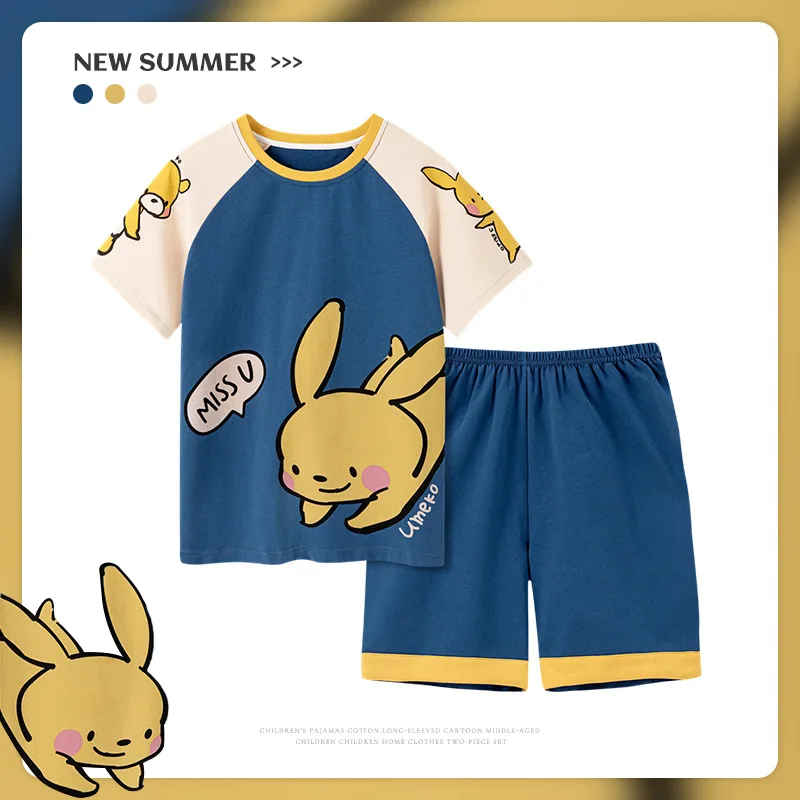 

Pokemon Pikachu Children Clothing Summer Children Boys Girls Kids Clothing Sets Cartoon Suit Sleepwear Short Sleeve Cartoon Kid