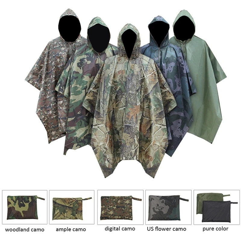 

Man Waterproof Raincoat Military Impermeable Camo Rain Coat Men Raincoat Motorcycle Rain Poncho Women Awning From The Rain