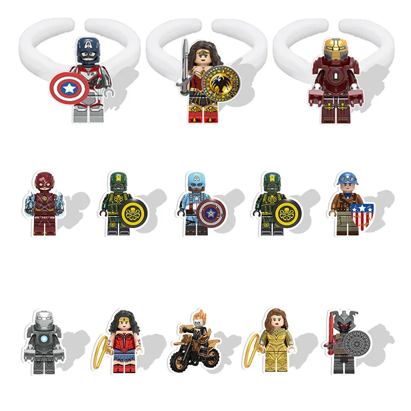 

Disney Ring Super Hero Bat The Flash Captain America NEW Ring Resin Acrylic Ring Party Accessories Ring GTX112