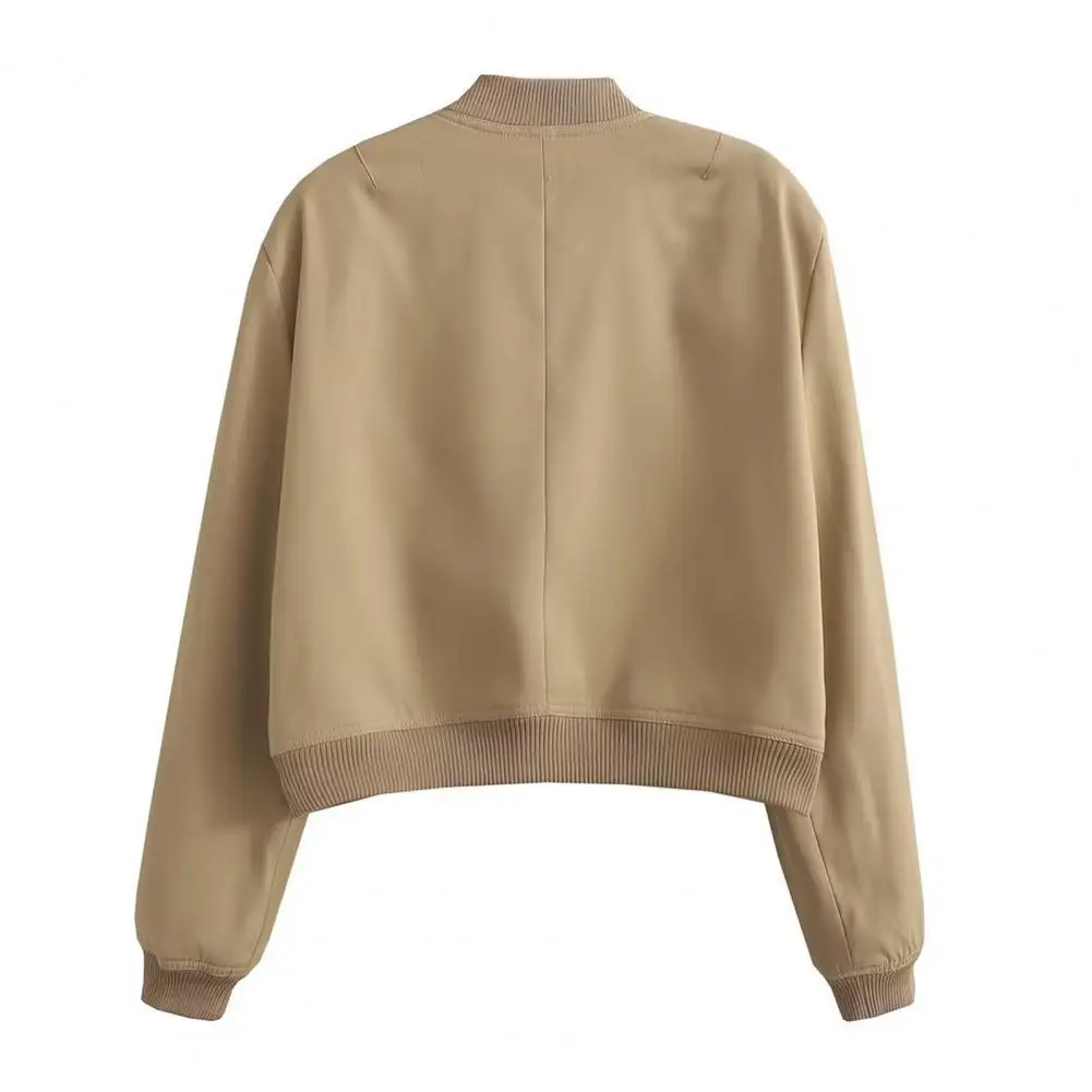

Women Coat Versatile Women's Fall/winter Coats Stand Collar Multi-pockets Soft Warm with Elastic Cuffs for Any Occasion Spring
