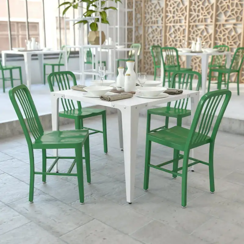 

Уличный обеденный стул-металл-набор из 2-без подлокотников-зеленый