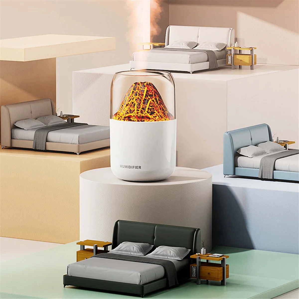 Увлажнитель воздуха лампа с холодным пламенем миниатюрная Бесшумная настольная