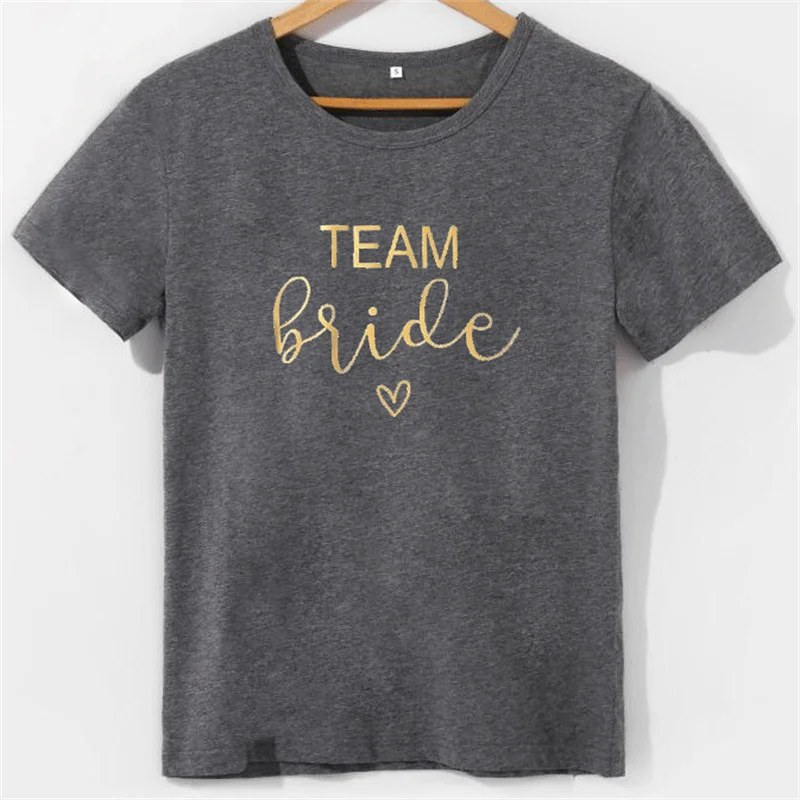 Bachelorette Party Bride and Team Bride T-shirt Bride To Be Bridal Shower Wedding Decoration Bridesmaid Gift Hen Party Decor images - 6