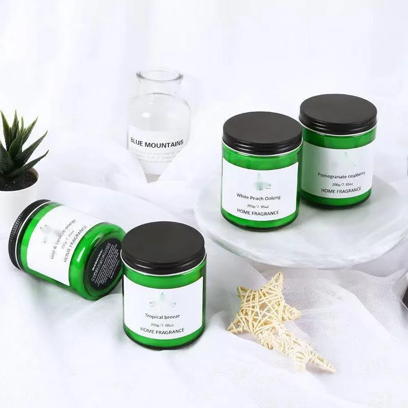 Emerald Green Aromatherapy Candle Cup DIY Candle Container Green Glass Cup Handmade With Lid Decoration Modern Home Candleabra