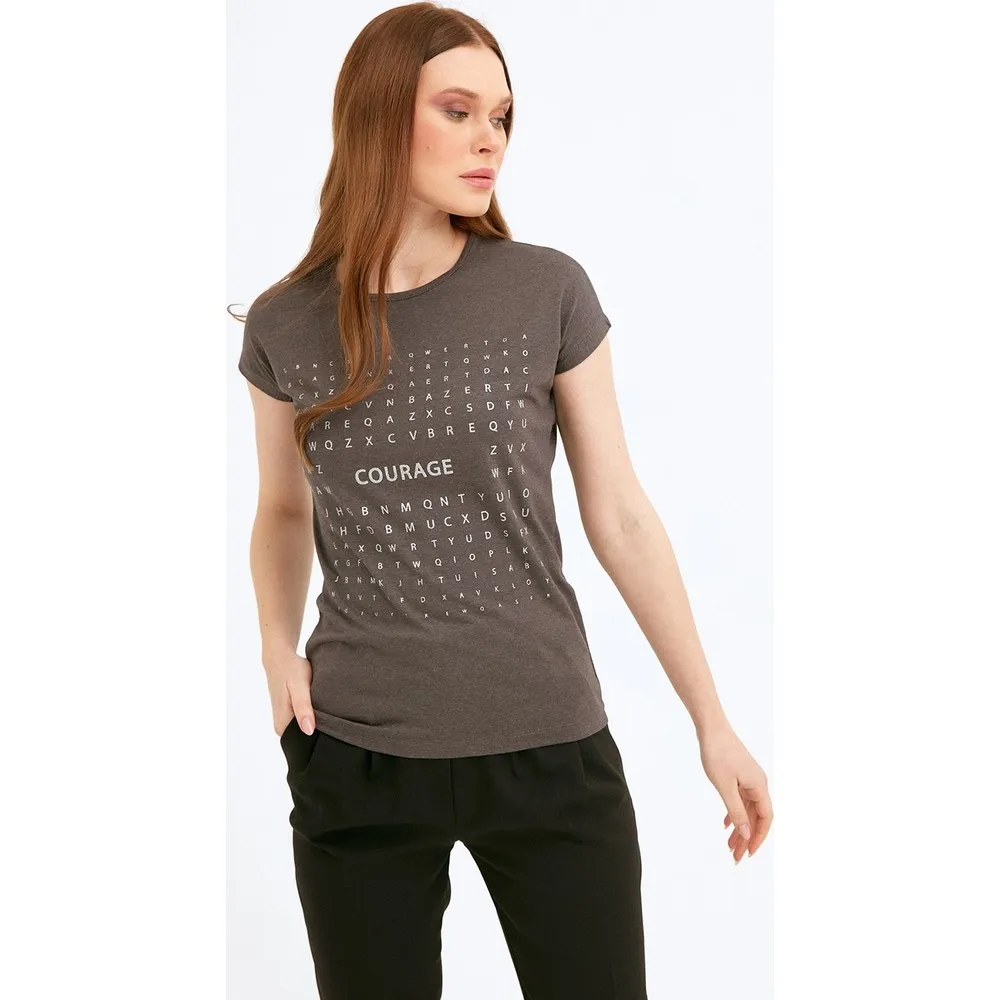 

Silvery Courage Printed Tshirt T Shirt Y2K Top Nostalgic Summer Women T-Shirt Anime Bluz