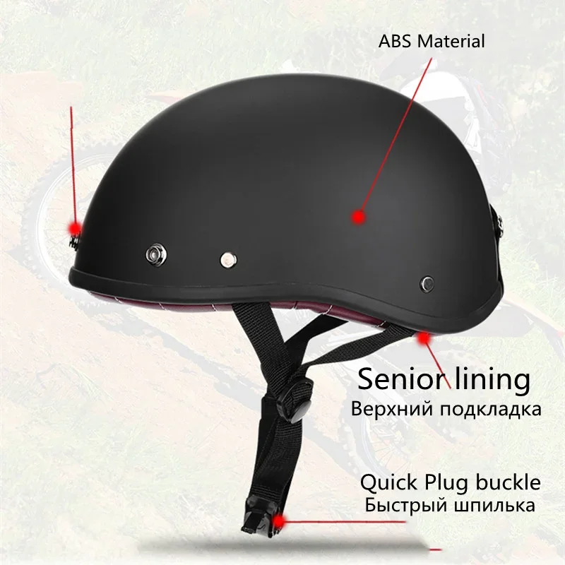Винтажный мотоциклетный шлем на пол лица немецкий Ретро Kask cafe Racer scooter cruiser chopper