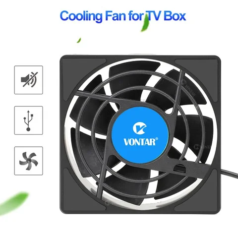 VONTAR C1 охлаждающий вентилятор для Android TV Box телеприставка Беспроводная Бесшумная Тихая Кулер DC 5 В USB мощность радиатор мини вентилятор 80x80x25мм