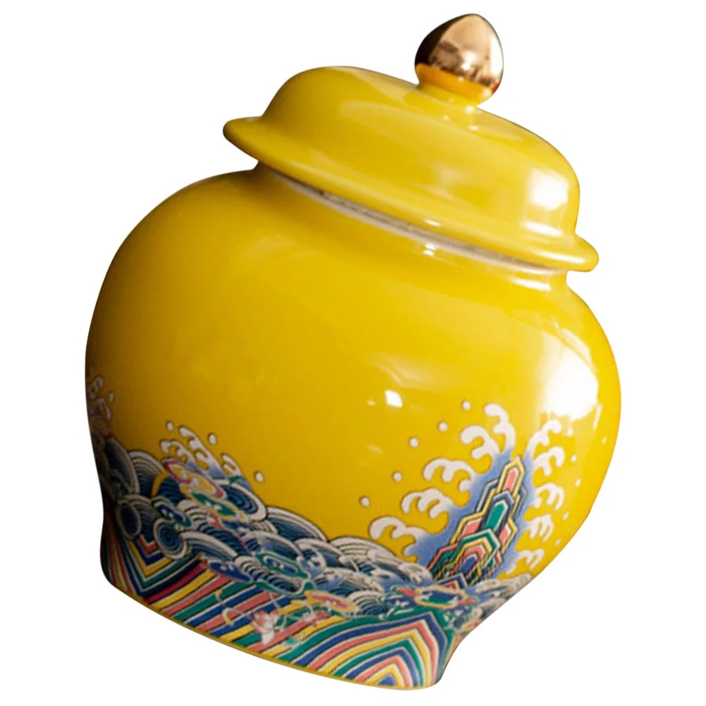 

Decorative Tea Container Ceramic Jar Household Canister Loose Leaf Storage Bag Holder Ceramics Candy