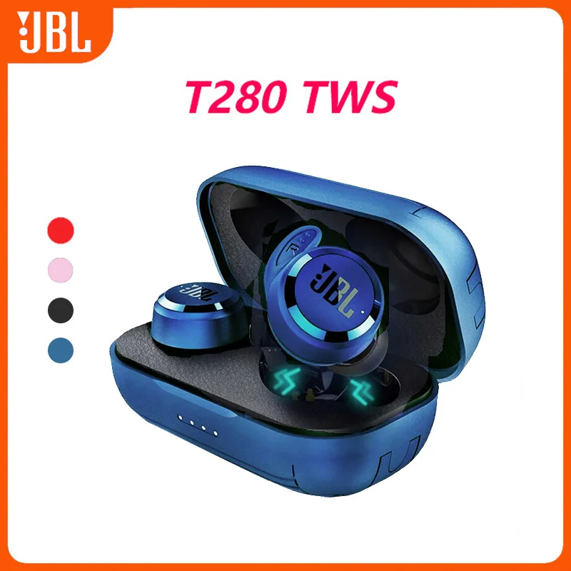 100% Оригинальные беспроводные Bluetooth наушники JBL T280 TWS спортивные с глубокими
