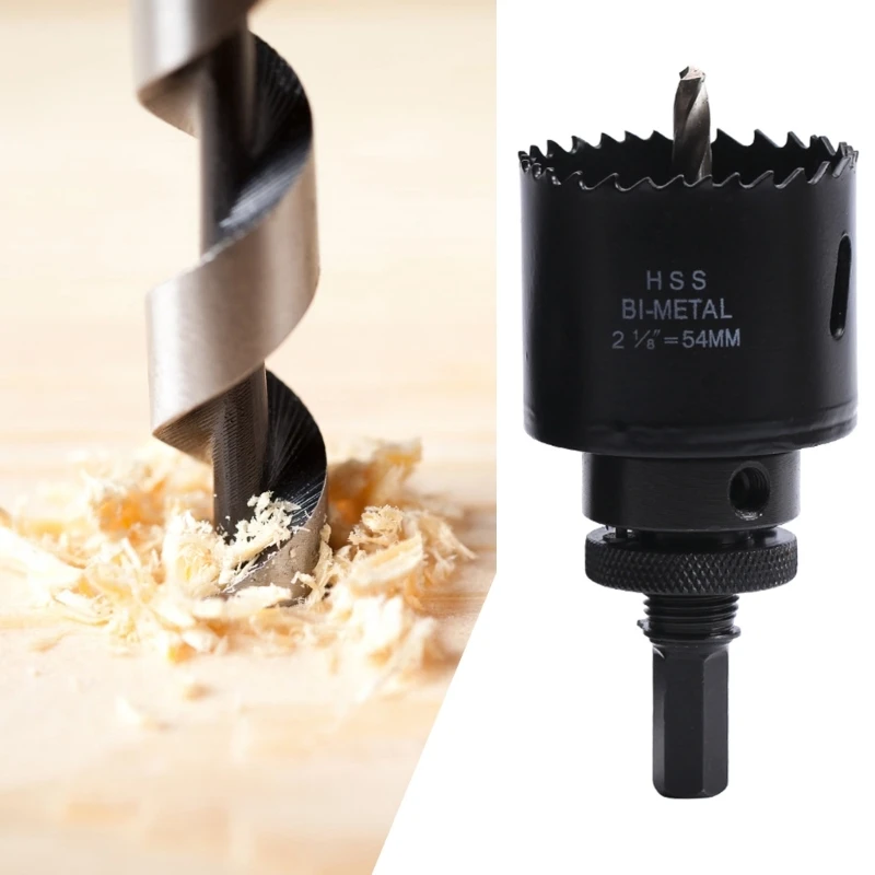 

54/83/89/114mm Hole Saw HSS Bi-Metal Hole Cutter Drill Bit Adapter Tool