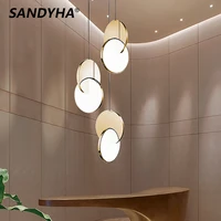 sandyha nordic chandelier gold silver eclipse lustre creative designer hang lamp dining room bar table sleep bed lights fixtures