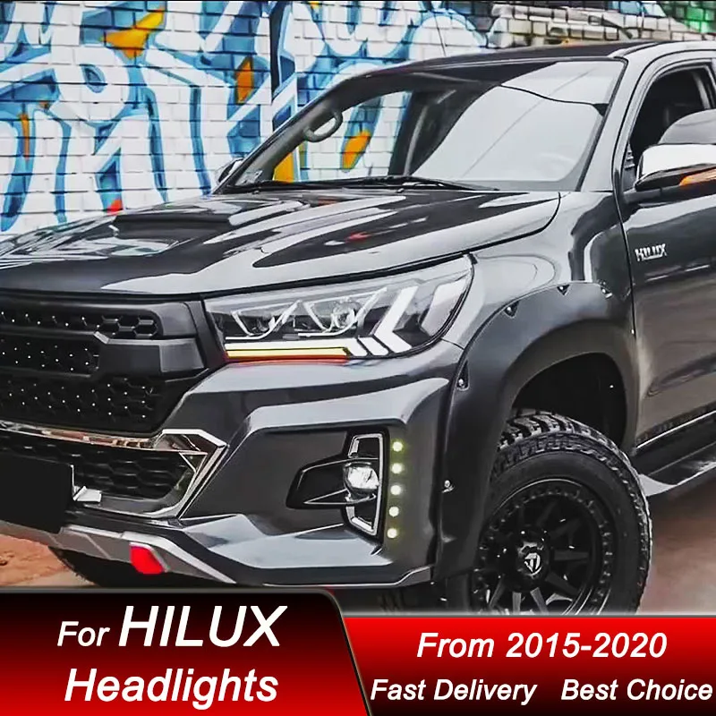 Светодиодные фары для Toyota HILUX REVO 15-20, обновленный стиль, полный комплект LED-фар с проекционными линзами, аксессуары для тюнинга. (art.: 3920dbc79e8dc) - 3920dbc79e8dc