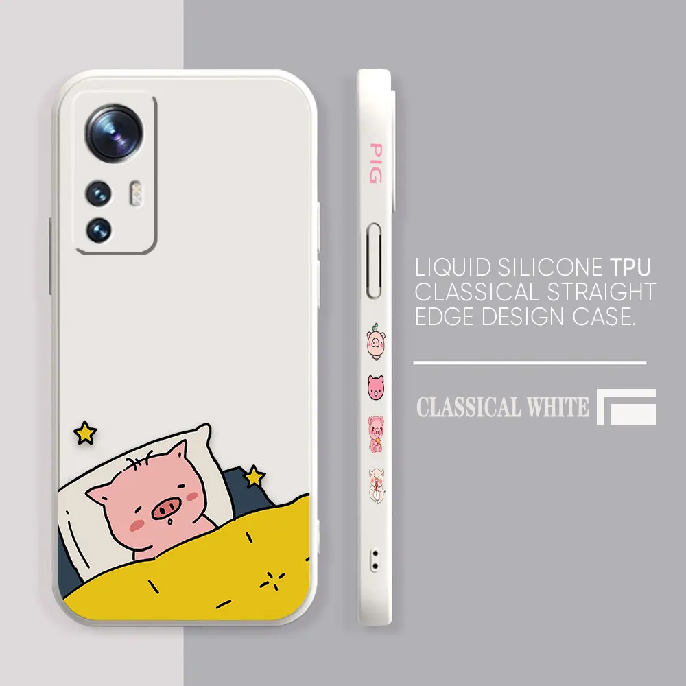 Phone Case For Xiaomi 13 12 12T 12S 11 11T 10 10S 9 8 Pro Ultra Lite Colour Case Cover Funda Cqoue Shell Cute Cartoon Pink Piggy