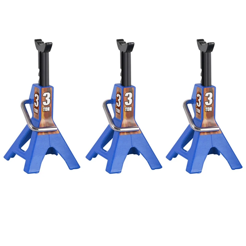 

3X 3 Ton Scale Jack Model Axle Stand Lift Toys Heavy Duty Support Vehicle Floor Ratchet For TRX4 D90 CC01 RC Blue