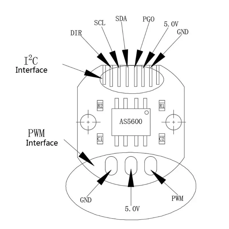 2022 Новый AS5600 абсолютное значение Encorder PWM I2C порт Высокая точность 12 бит для