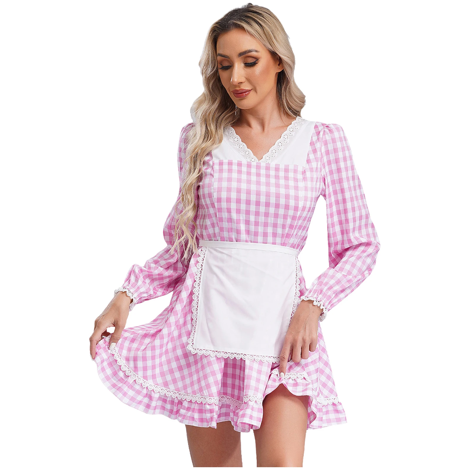 Женский костюм куклы Марго Робби платье для косплея кружевное в клетку бальных