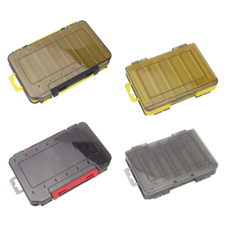 

Double Sided 14 Compartments Fishing Tackle Box Bait Lure Hooks Storage Box for
