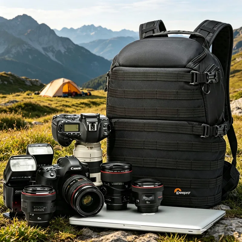 Фото Фотосумка Lowepro ProTactic 450 AW для DSLR-камер, вместительный рюкзак для фототехники, ноутбука и дрона №1
