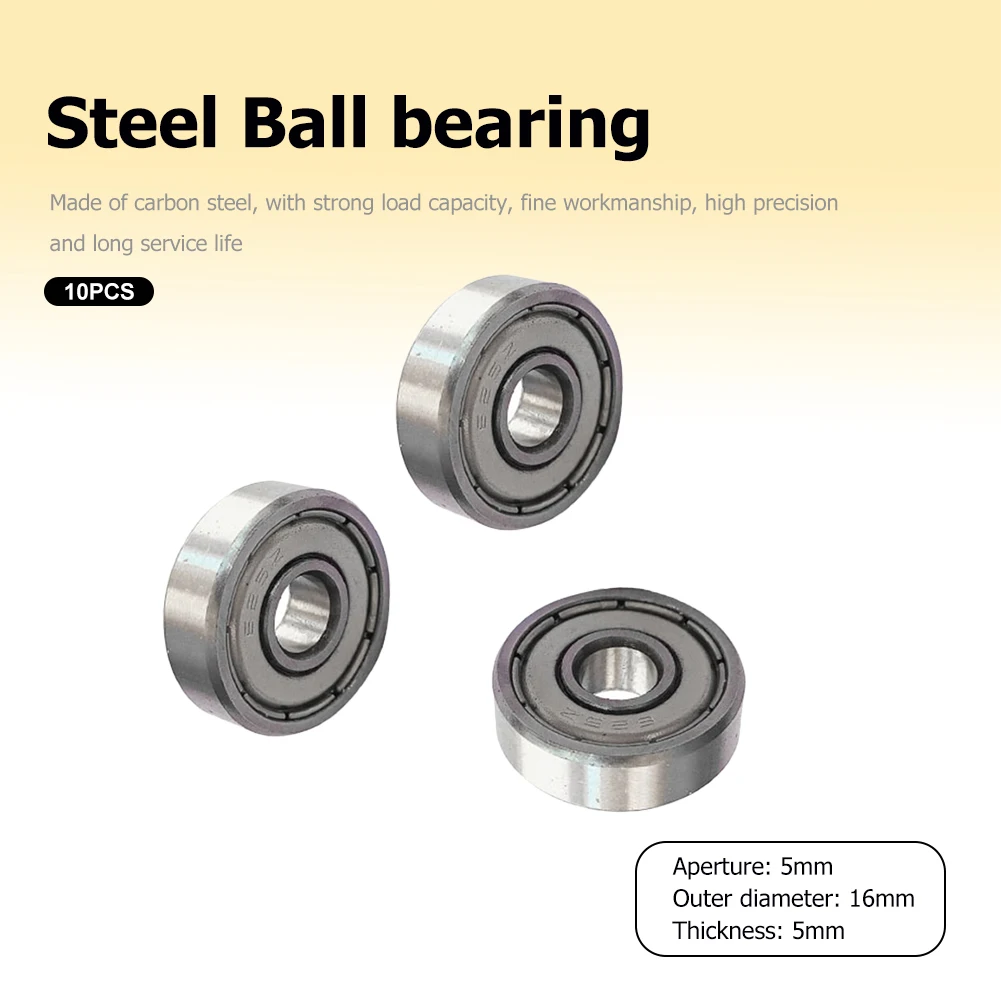 

10pcs Miniature Bearings 5x16x5mm 625ZZ Silent Small Bearing Deep Groove Mini Ball Bearing Carbon Steel for Skateboard Scooter