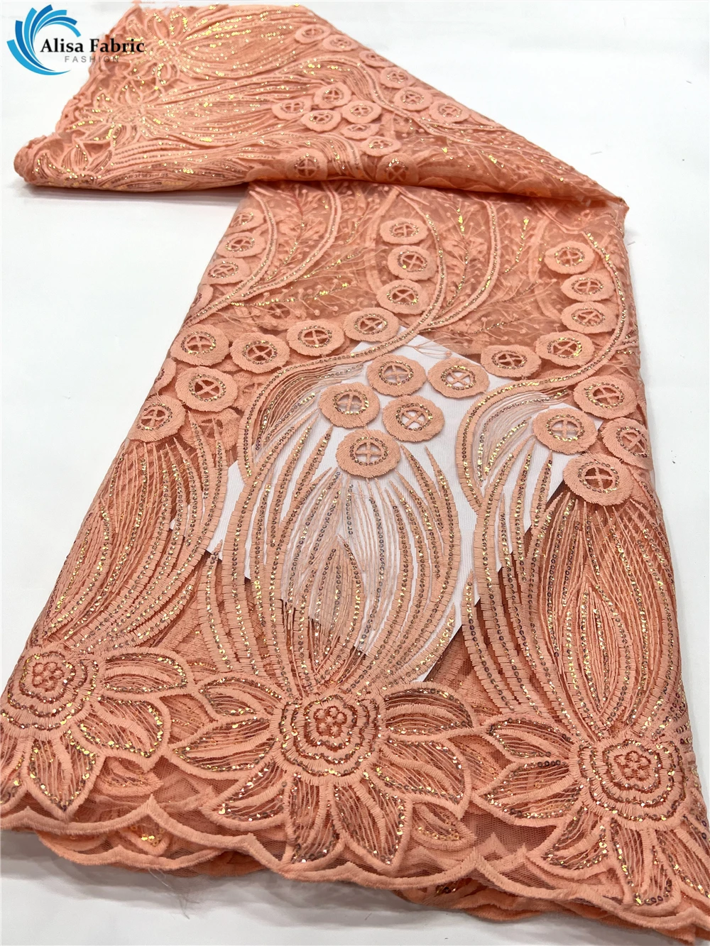 

2023 Высококачественная нигерийская Кружевная Ткань 5 ярдов африканская кружевная ткань с блестками вышивка французское Тюлевое кружево для...