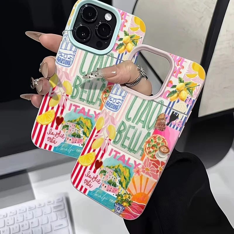 Фото Кожаный чехол для телефона в итальянском стиле для iPhone 17 Air 16 E 15 14 Plus 13 12 11 Pro Max XS Max, мягкий силиконовый чехол №2