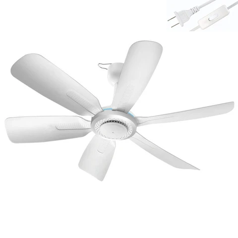 Потолочный вентилятор 220 В, 50 Гц, 6 листьев, диаметр 17,7 дюйма, бесшумный подвесной вентилятор с выключателем