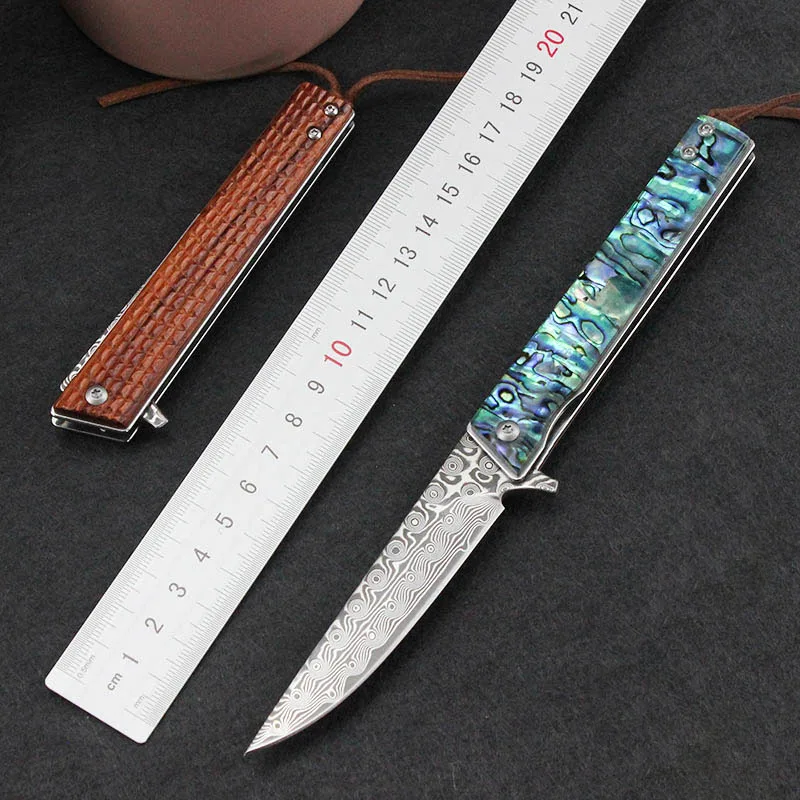 

Damascus GT-BS306 Folding Knife High Hardness Sharp Knife Outdoor Survival Defense Camping Mini Fruit Knife EDC Tool Knife