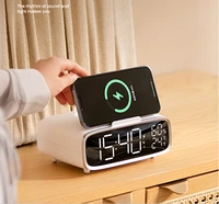 magnetic wireless charging digital alarm clock with bluetooth speaker night light wireless charging station for iphone13 charger