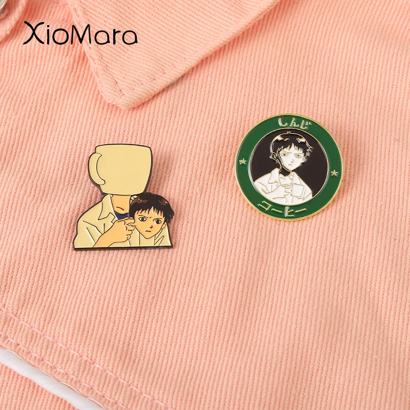 

Creative Anime Badges Enamel Pin Funny Coffee Mug Men Pins For Backpacks Clothes Lapel Brooches Jewelry Accessories Gifts