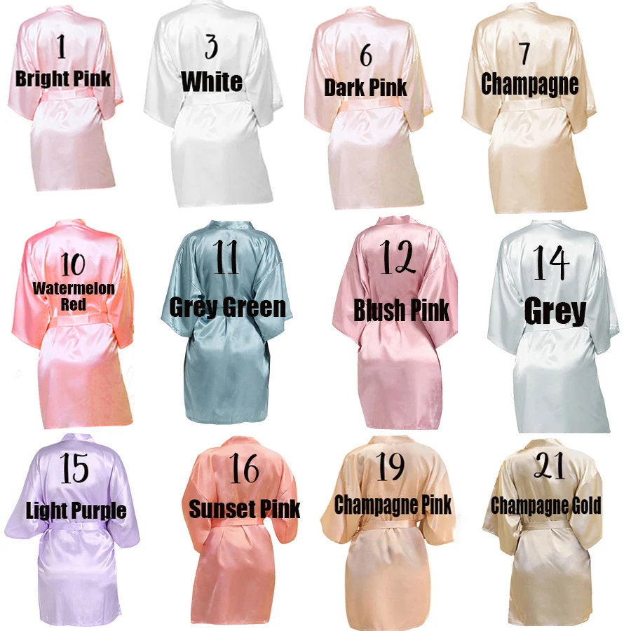 Personalised Custom Name Satin Robe Pajamas  Wedding Bridesmaid Gifts Bridal Party Robes Wedding Satin Dressing Gown