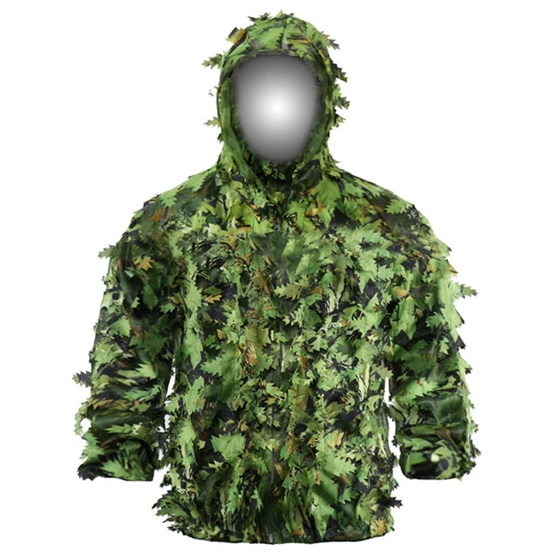 

3X Sticky Flower Bionic Leaves Camouflage Suit Hunting Ghillie Suit Woodland Camouflage Universal Camo Set (B)