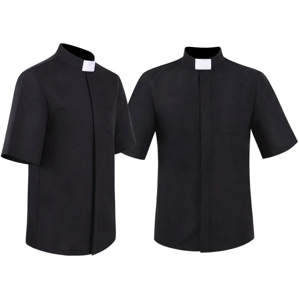 

Рубашки для пациентов, католической церкви, епископа, духовенства, воротник-стойка, министр, пастор, римские блузки, топы