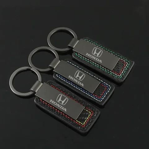 Брелок с логотипом автомобиля, брелок из углеродного волокна, держатель для ключей для Honda CRV Civic City Odyssey Accord HRV Insight Elysion CRZ Fit Jade