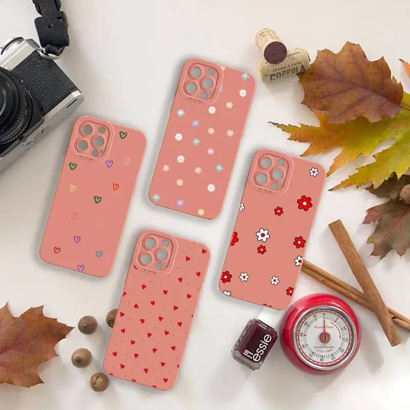 

Cartoon Colorful Flower Phone Case For iPhone 13 12 11 Pro MAX Mini X XS XR 7 8 Plus Camera Lens Liquid Silicone