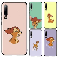 pretty bambi animation phone case for huawei p10 p20 p30 p40 p50 lite pro lite e p smart z black luxury silicone cover funda