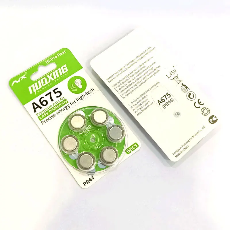 60 шт./10 карт аккумуляторы для слуховых аппаратов высокопроизводительные 675A 675 A675