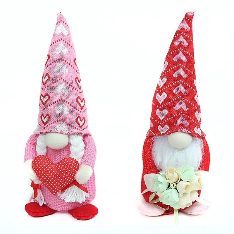 

Декор на День святого Валентина, гном, плюшевые украшения, безликая кукла, настольная карликовая искусственная кожа, декор на День святого В...