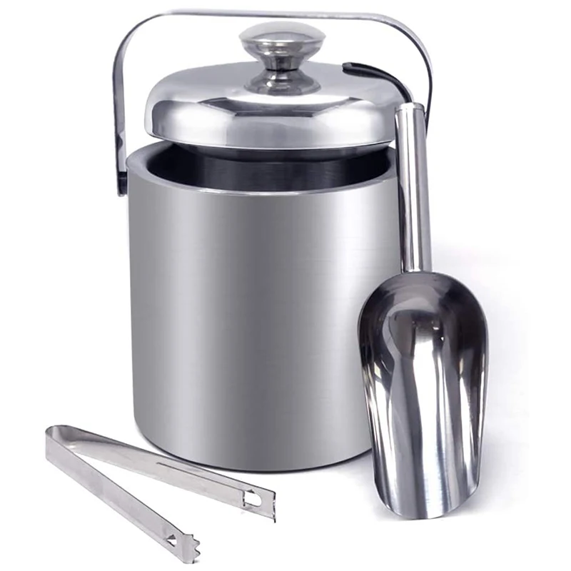 

Ice Bucket 1.3L For Cold Drinks, Insulated Bucket With Lid Drinks Cooler, Bucket, Luxury Wine Cooler Great For Parties