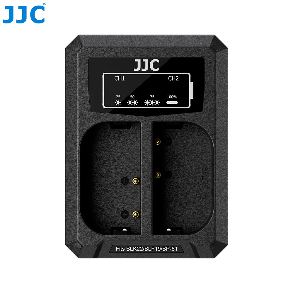 Фото Зарядное устройство JJC DMW-BLF19 DMW-BLK22 USB с двумя слотами для аккумуляторов Panasonic Lumix DC-GH7 GH6 GH5 II GH5S GH5 GH4 GH3 S5 IIX S5 II S5 G9 №1