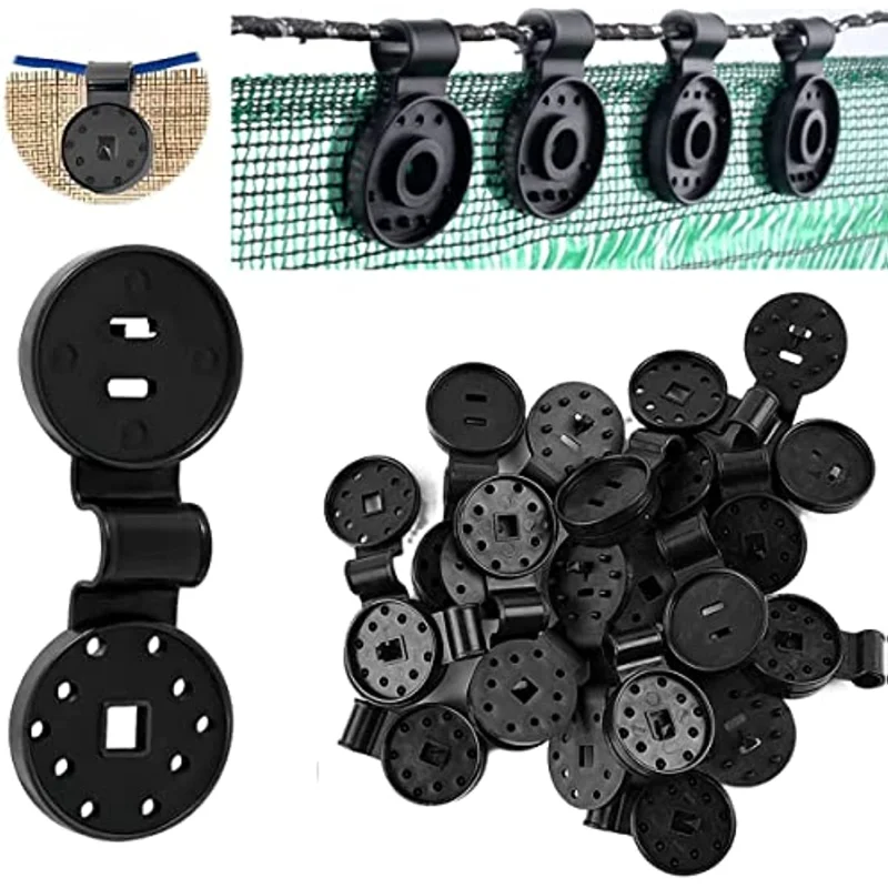 

1-100PCS Shade Cloth Heavy Duty Lock Grip Shade Cloth Plastic Clips Black Shade Netting Clips Round Windproof Awning Clamp Grip