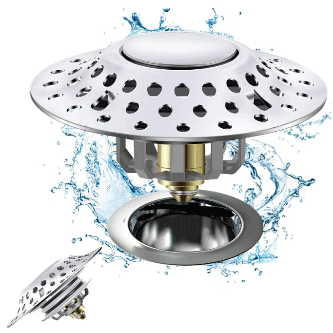 

Sink Strainer Stainless Steel -up Bounce Core Drain Filter Universal Upgraded Sink Drains For 1.6-2.0 Inch Newest 2023