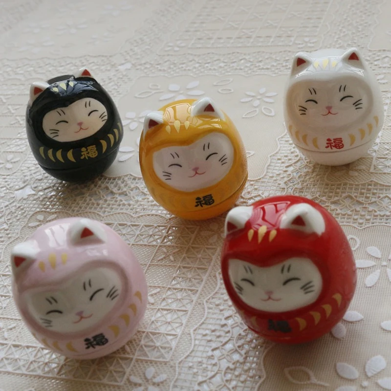 Керамическая статуя Дарумы Стакан Дарума Ремесла в японском стиле Lucky Cat Fortune