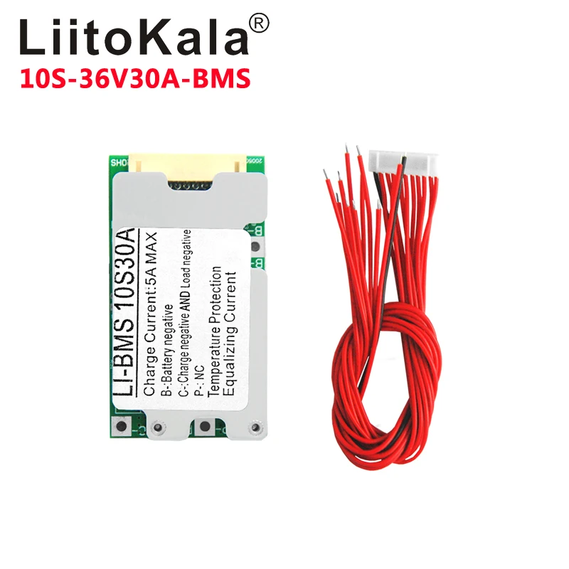 

LiitoKala BMS 10S/13S/16S/20S 36V/48V/60V/72V 30A Li-ion Lithium Battery Charger Protection Board Battery BMS With Balance Funct