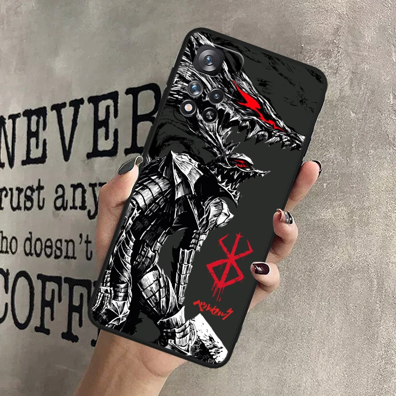 Berserk комиксы крутой для Redmi Note 13 12 Turbo 11T 11P 11E 11S 10T 10S 10 9 Pro Plus Max силиконовый черный