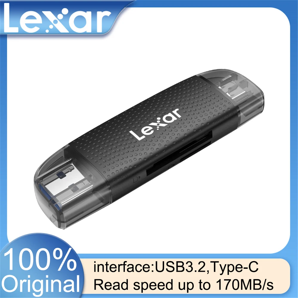 Lexar 310X устройство чтения карт памяти с двойным интерфейсом USB3.2 Type-C для мобильных