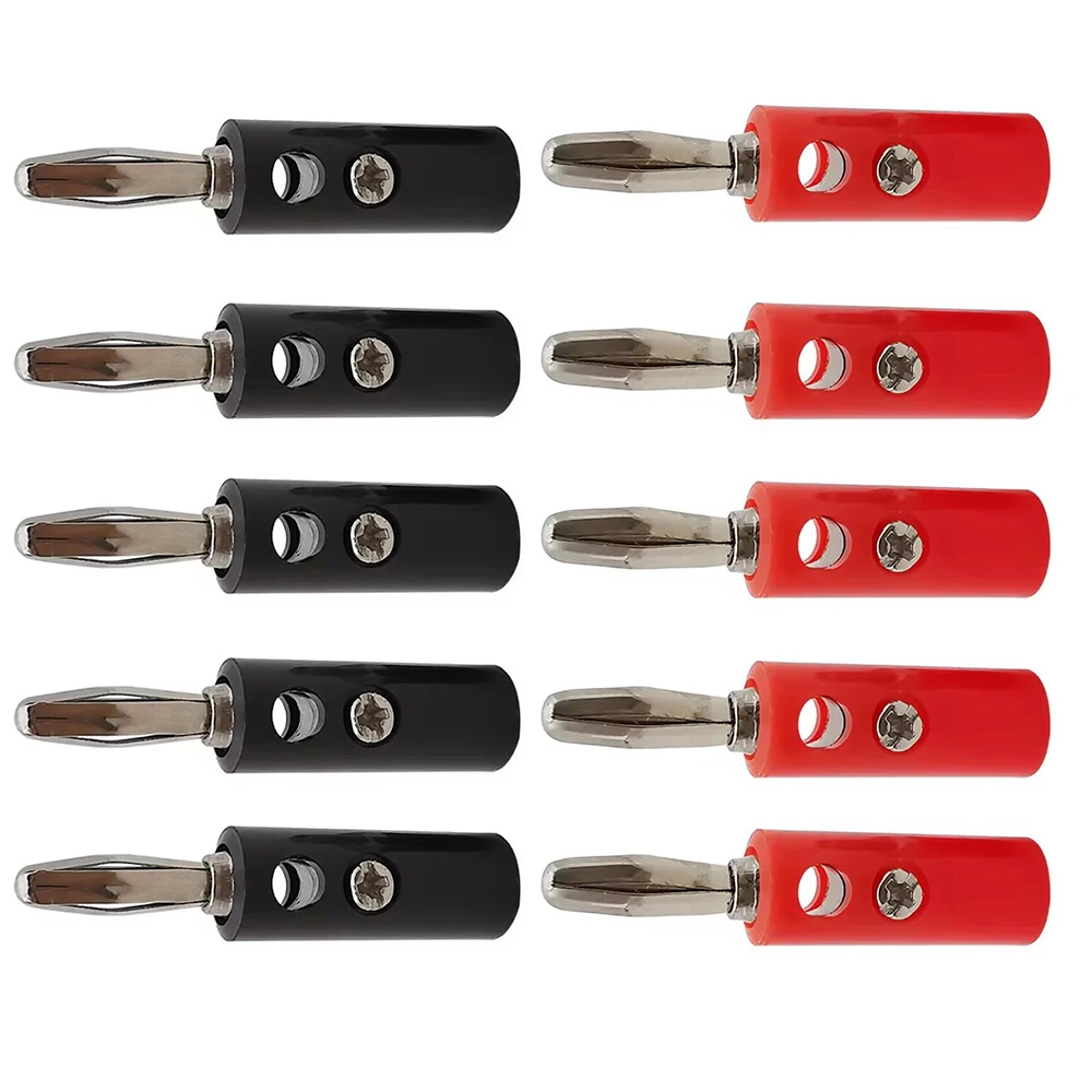 

10 шт. Банановые штекеры 4 мм красный+черный