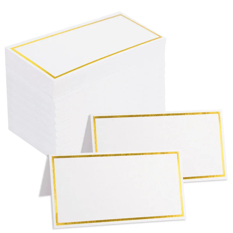 

30/60Pcs White Bronzing Blank Paper Place Cards Party Table Number Name Card Wedding Favors Festival Banquet Invitation Cards